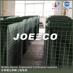 rapid deployment Joesco defense bastion with beige geotextile